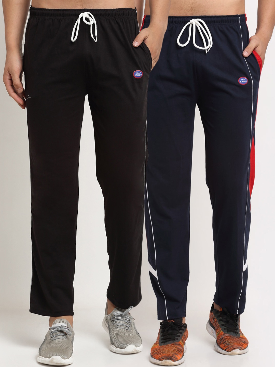 

MACK JONNEY Men Pack Of 2 Track Pants, Black