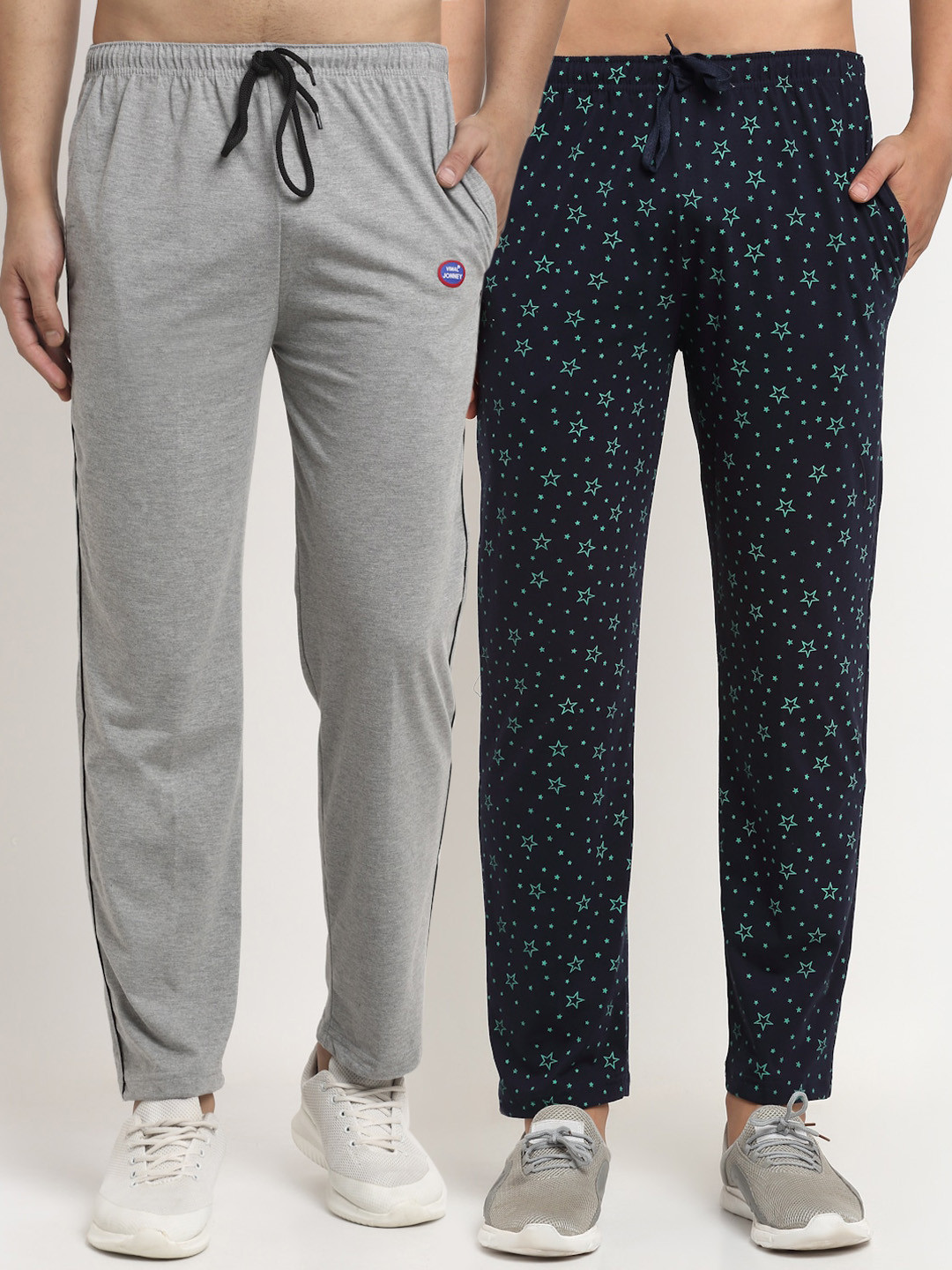 

MACK JONNEY Men Pack of 2 Track Pants, Grey