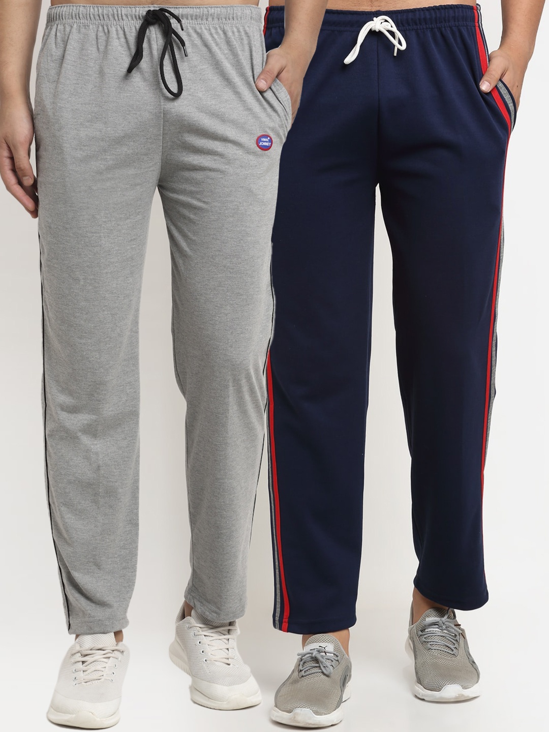 

VIMAL JONNEY Men Pack Of 2 Solid Trackpants, Grey