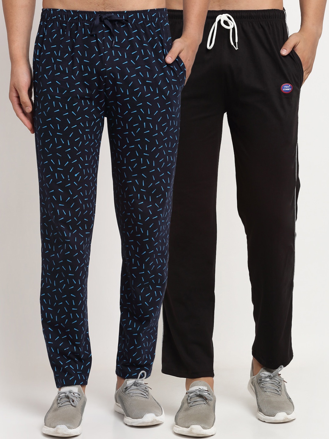 

MACK JONNEY Men Pack Of 2 Track Pants, Black