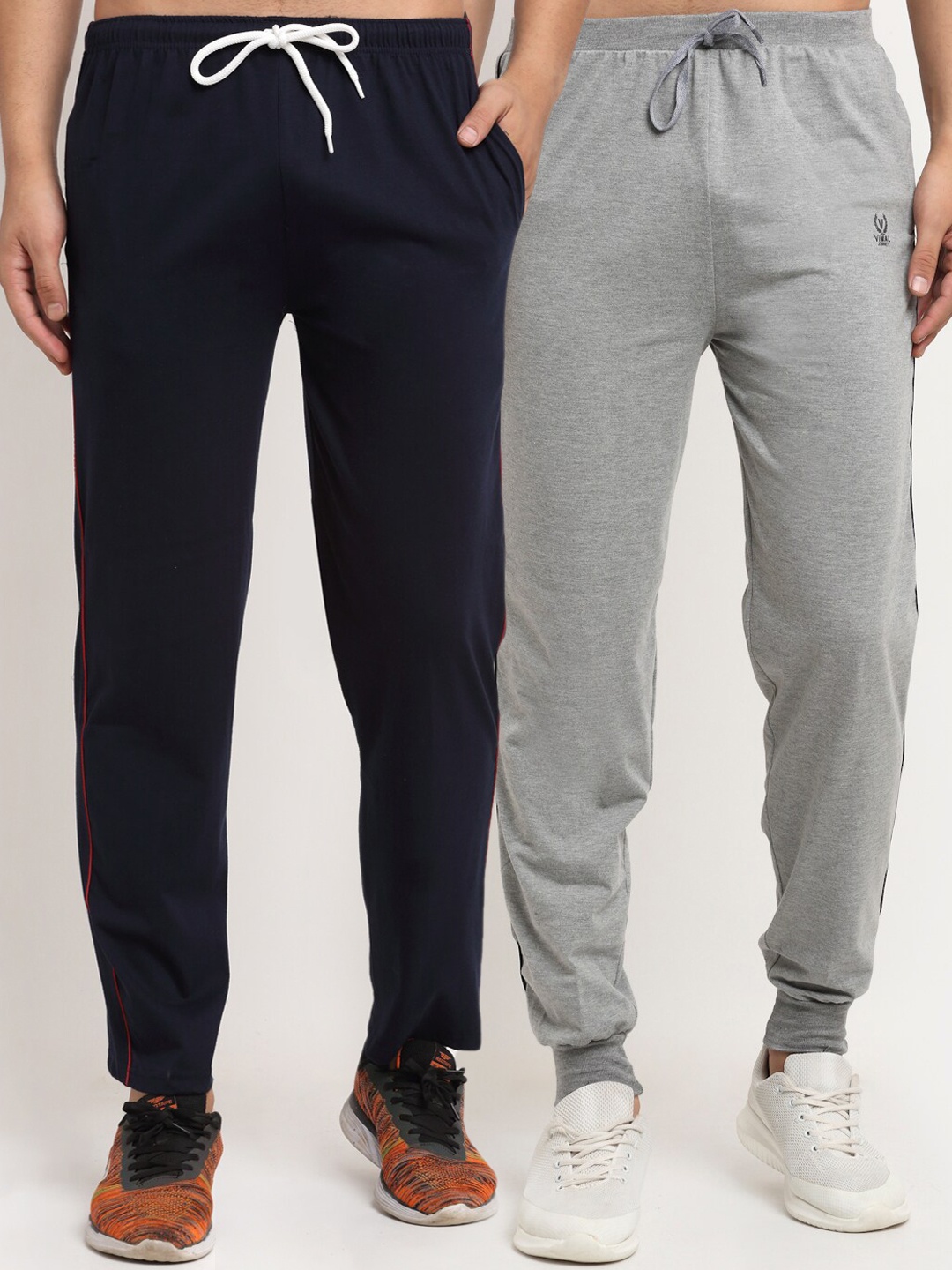 

MACK JONNEY Men Pack Of 2 Solid Track Pants, Navy blue