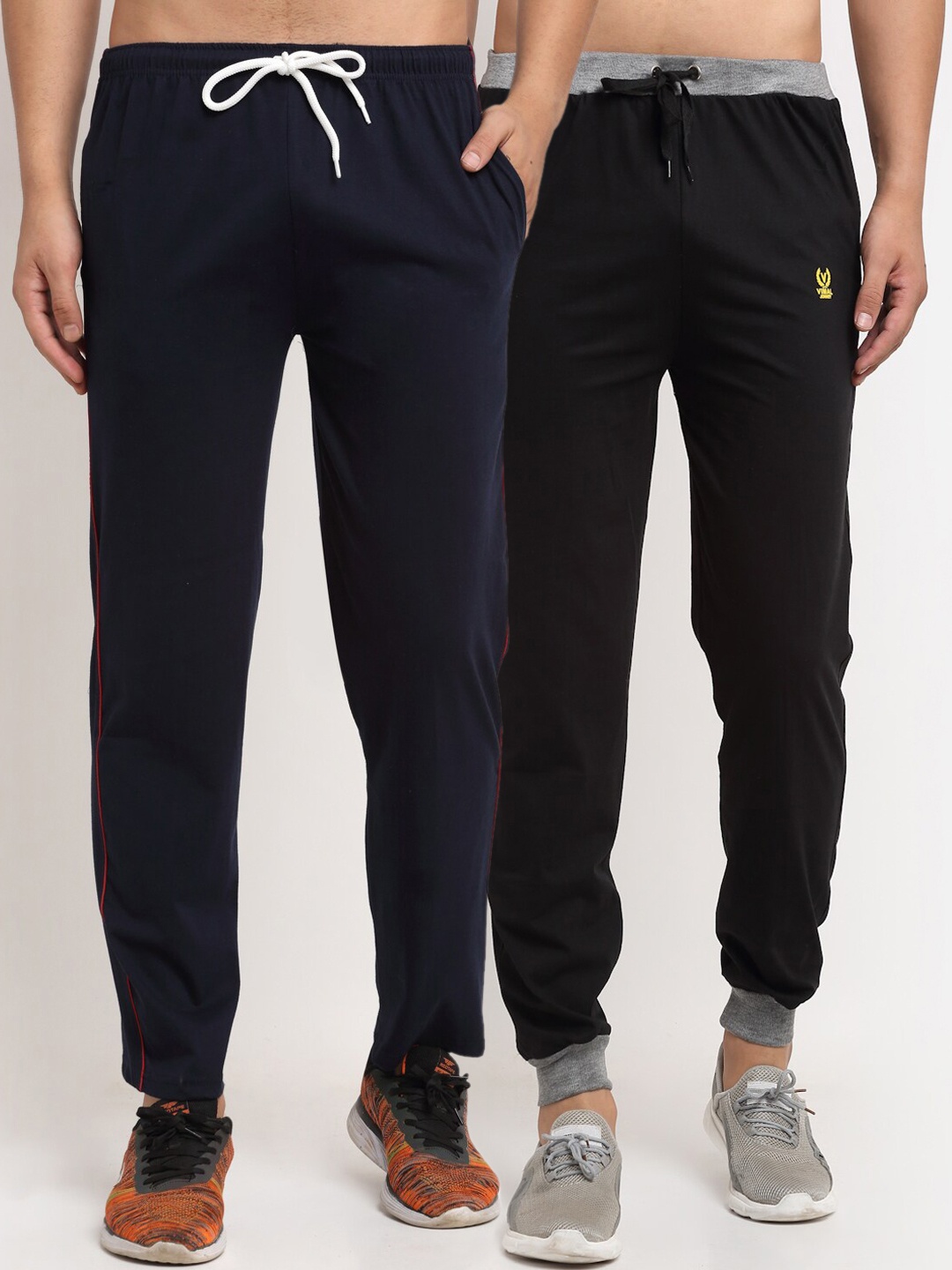 

MACK JONNEY Men Pack Of 2 Solid Track Pants, Navy blue