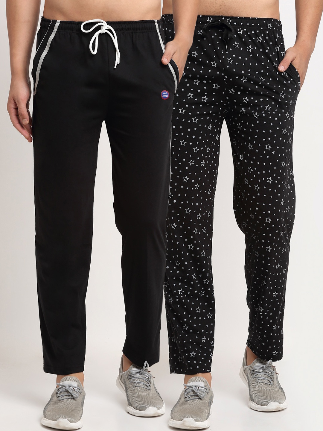 

MACK JONNEY Men Pack Of 2 Track Pants, Black