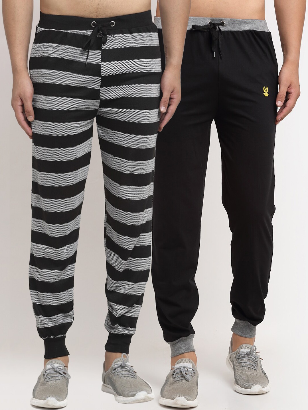 

VIMAL JONNEY Men Pack Of 2 Joggers, Black