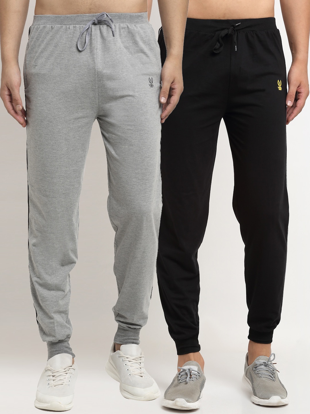 

VIMAL JONNEY Men Pack Of 2 Joggers, Black