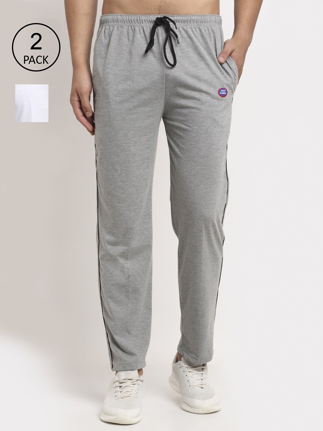 

VIMAL JONNEY Men Pack Of 2 Solid Trackpants, Grey