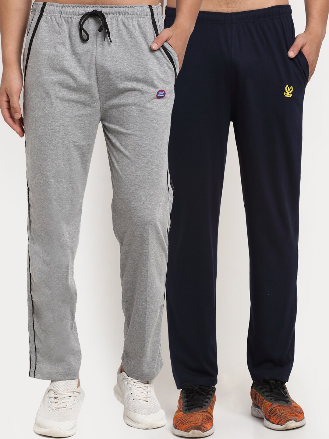

MACK JONNEY Men Pack Of 2 Solid Track Pants, Grey