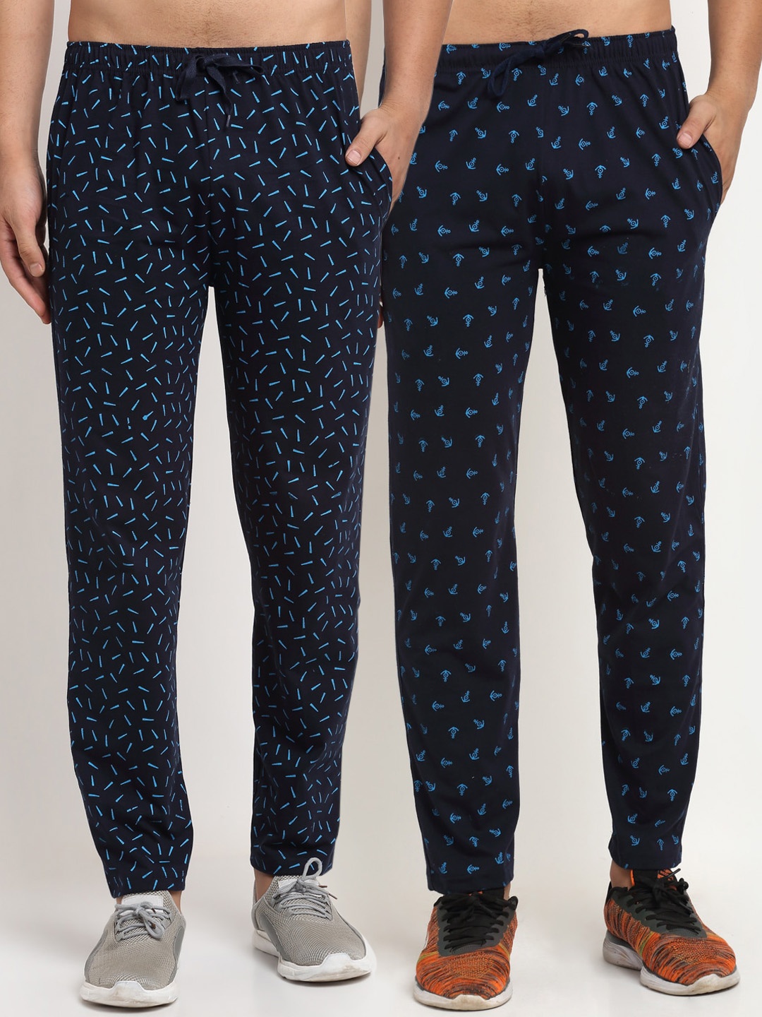 

VIMAL JONNEY Men Pack Of 2 Printed Track Pants, Navy blue