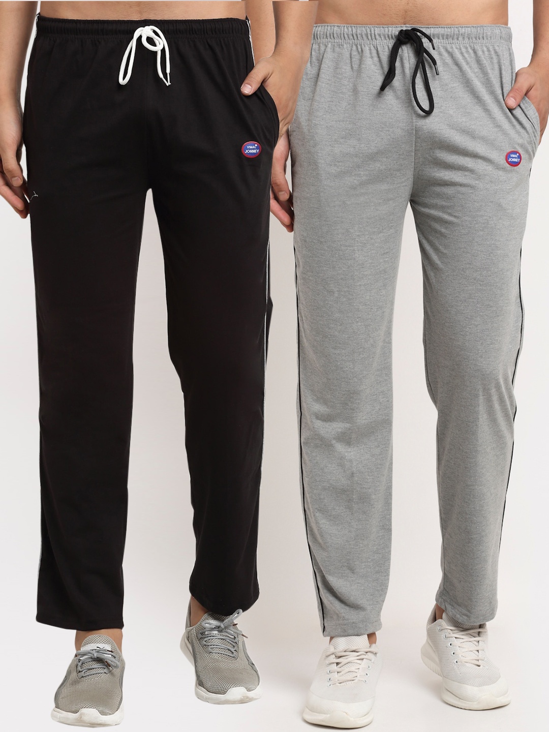 

MACK JONNEY Men Pack Of 2 Solid Track Pants, Grey