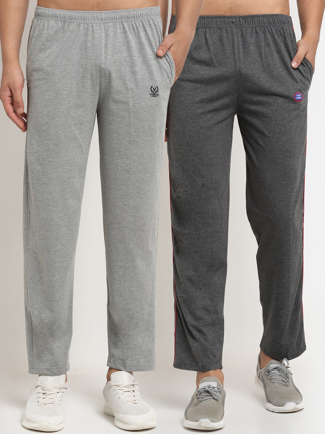 

MACK JONNEY Men Pack of 2 Solid Track Pants, Grey