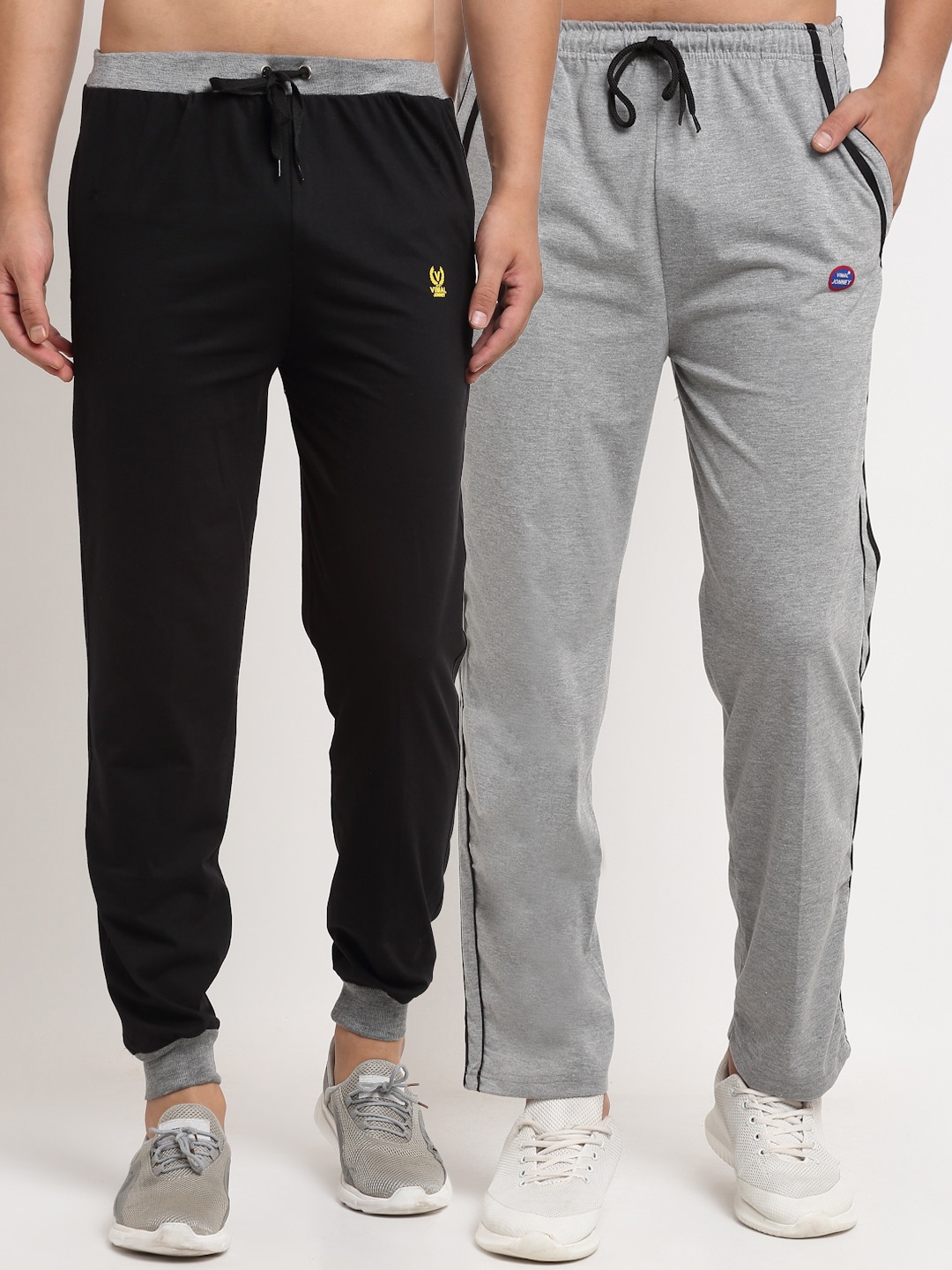 

VIMAL JONNEY Men Pack Of 2 Track Pants, Black