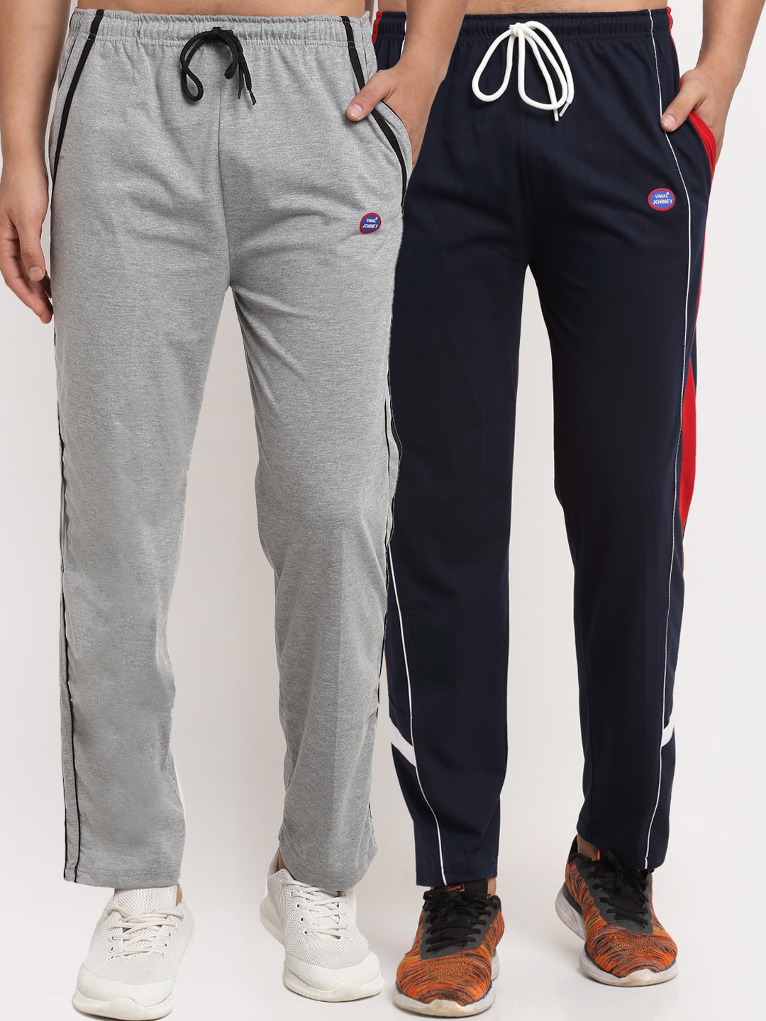 

MACK JONNEY Men Pack Of 2 Solid Track Pants, Grey