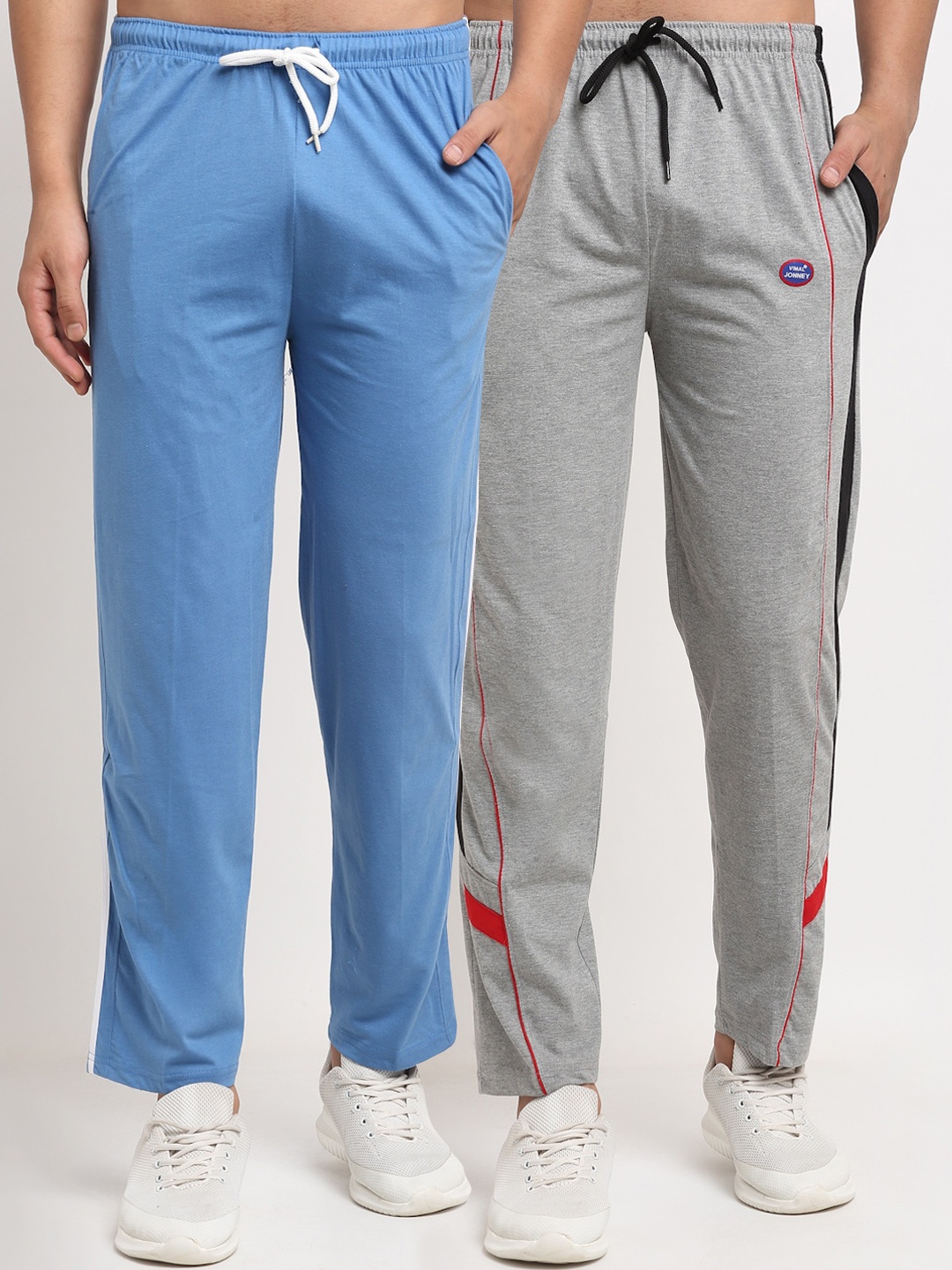

VIMAL JONNEY Men Pack Of 2 Solid Track Pants, Blue
