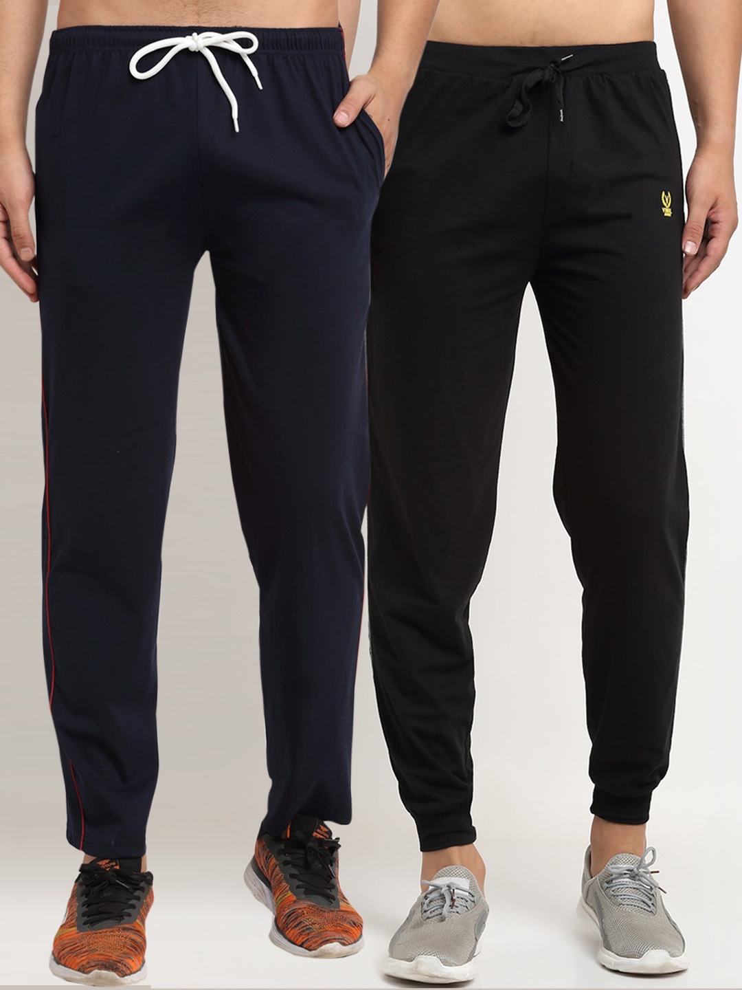 

MACK JONNEY Men Pack Of 2 Solid Track Pants, Navy blue
