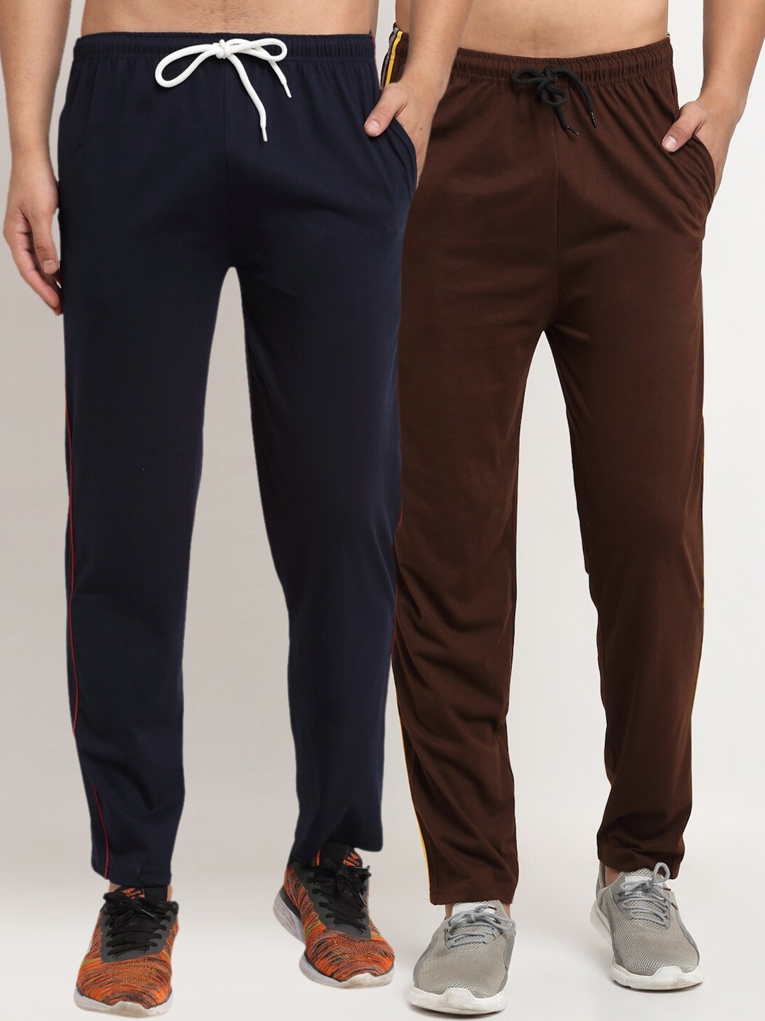 

VIMAL JONNEY Men Pack Of 2 Solid Track Pants, Navy blue