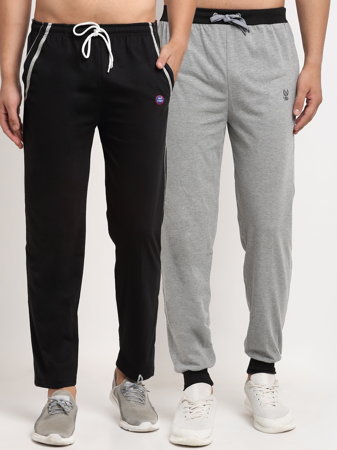 

MACK JONNEY Men Pack Of 2 Solid Track Pants, Black