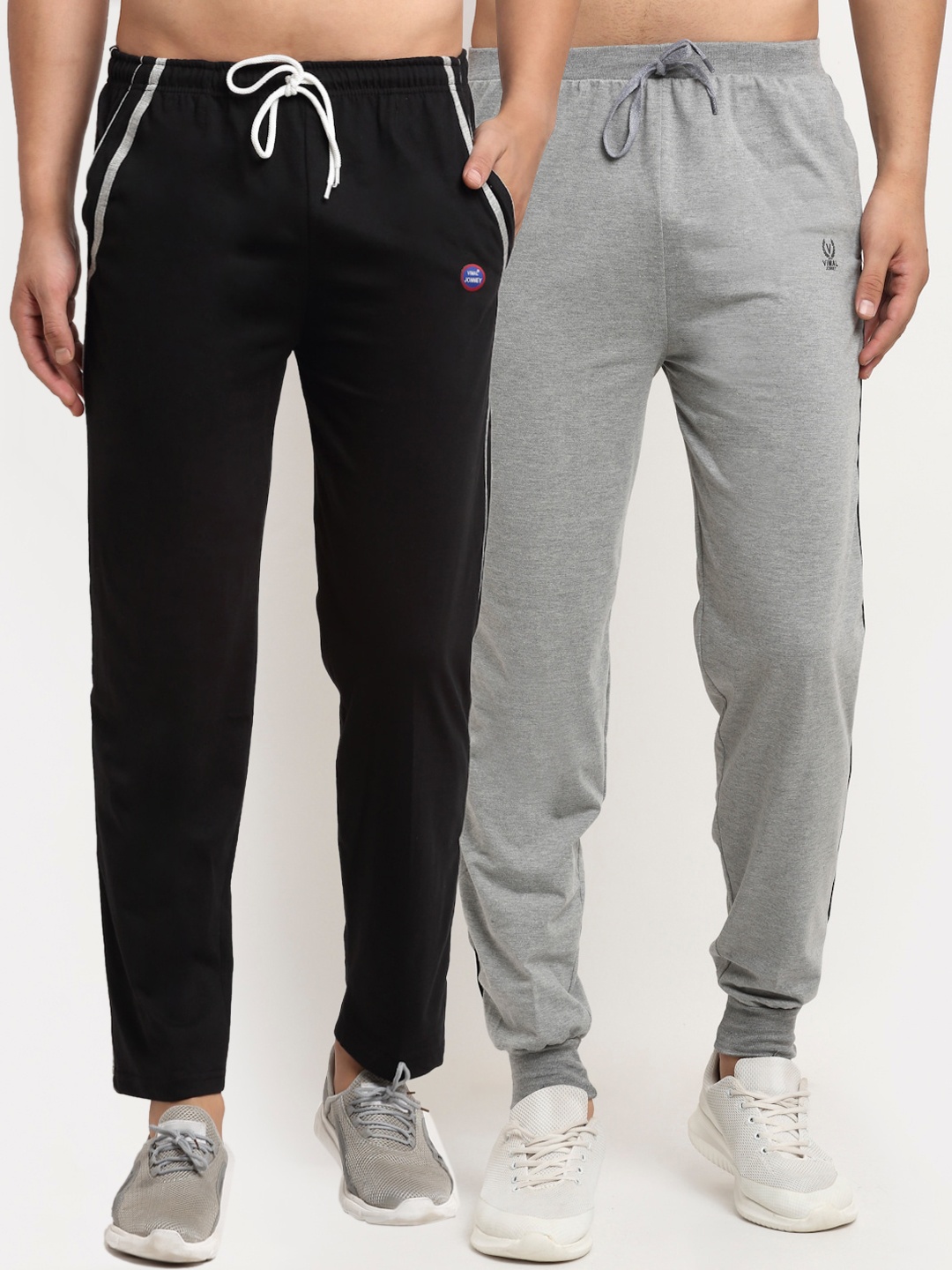 

MACK JONNEY Men Pack Of 2 Solid Track Pants, Black
