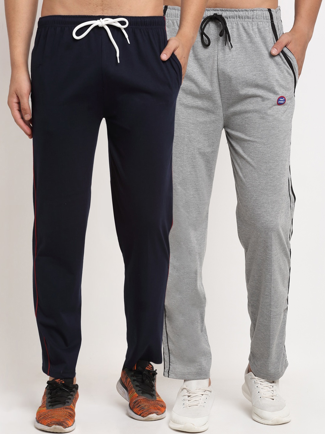 

MACK JONNEY Men Pack Of 2 Solid Track Pants, Navy blue