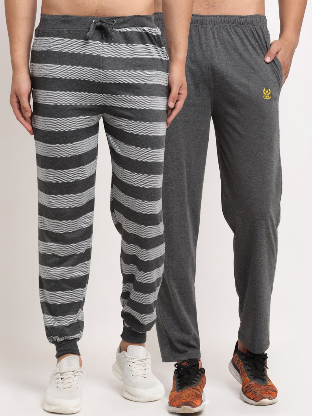 

VIMAL JONNEY Men Pack Of 2 Track Pants, Grey
