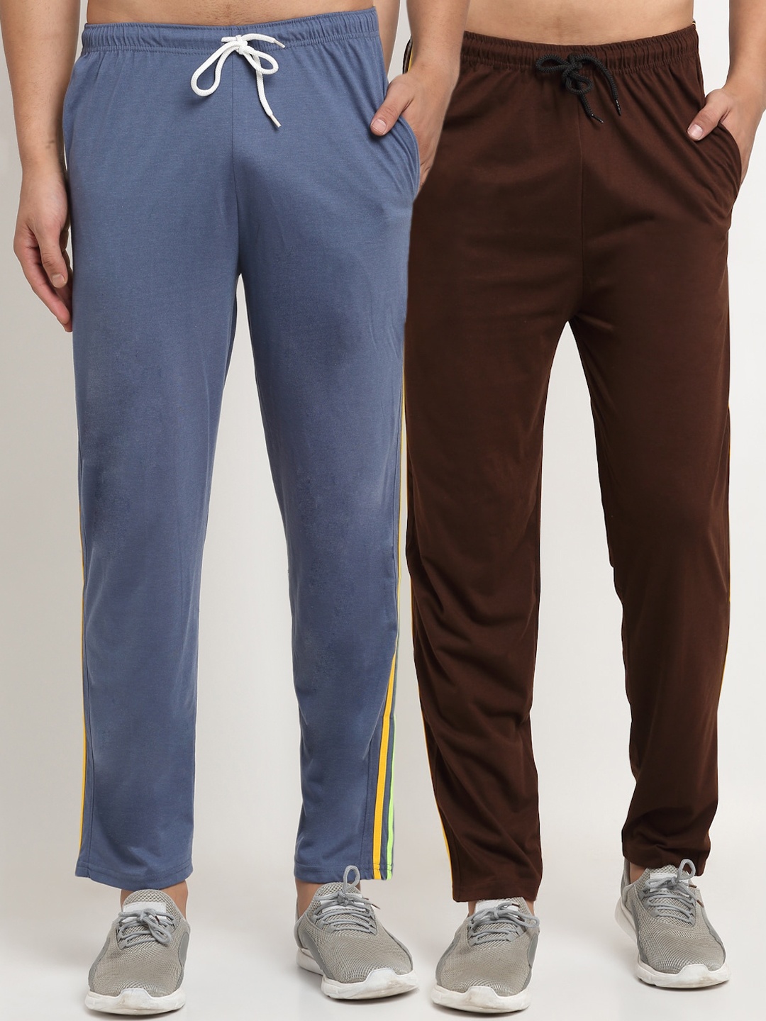 

VIMAL JONNEY Men Pack Of 2 Track Pants, Brown
