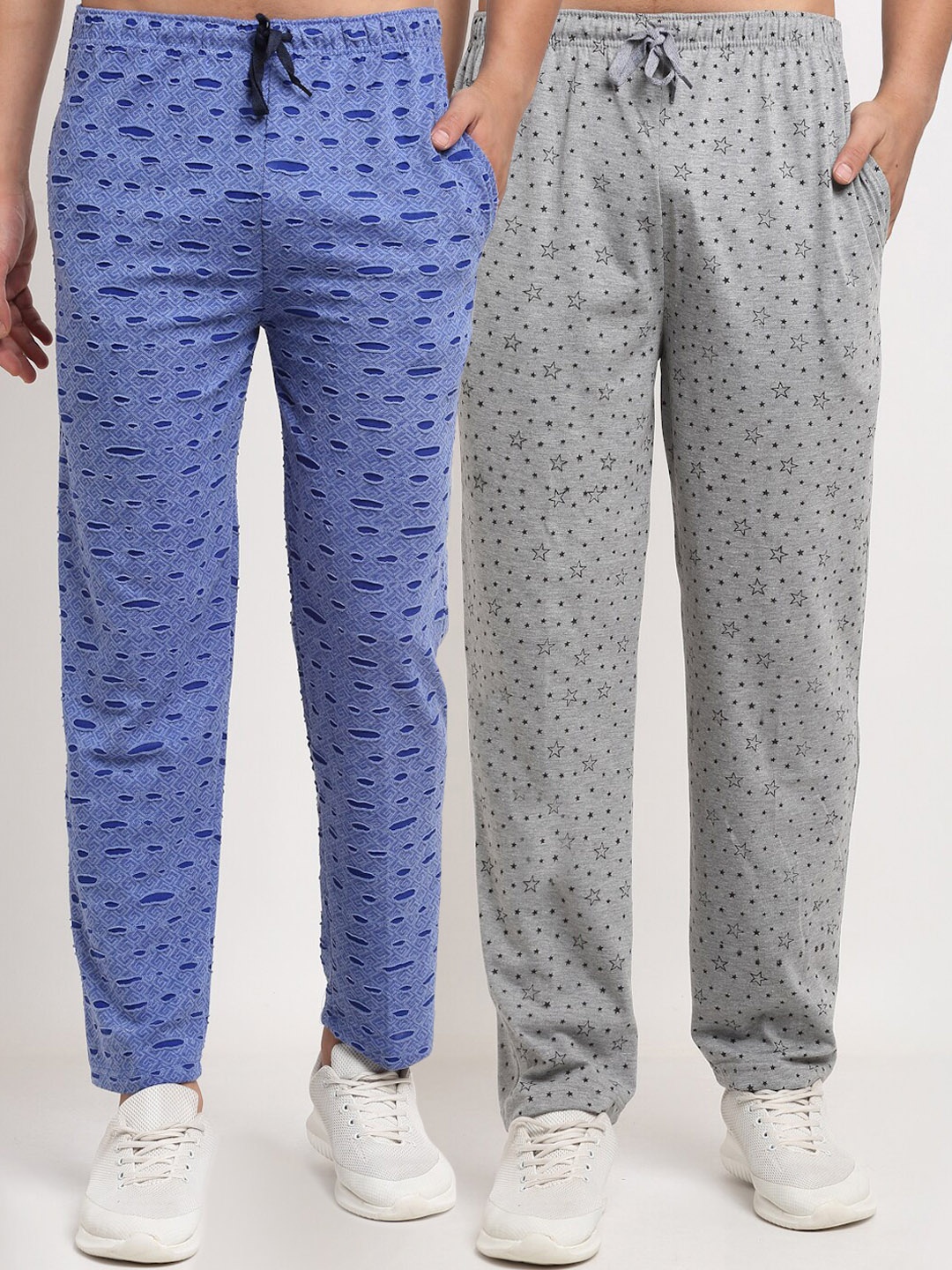 

VIMAL JONNEY Men Pack Of 2 Solid Track Pants, Blue