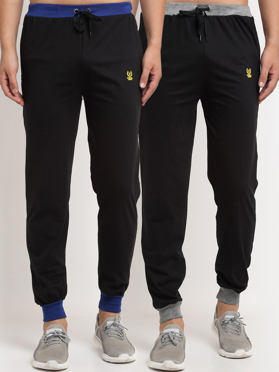

VIMAL JONNEY Men Pack Of 2 Joggers, Black
