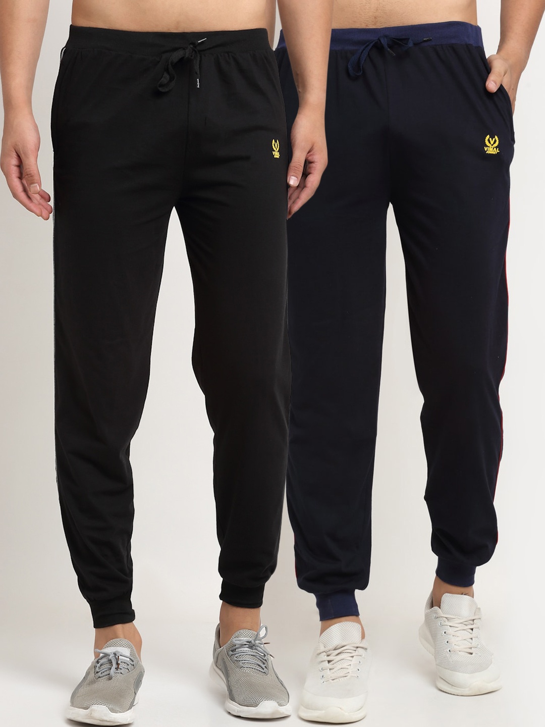 

VIMAL JONNEY Men Pack Of 2 Joggers, Black