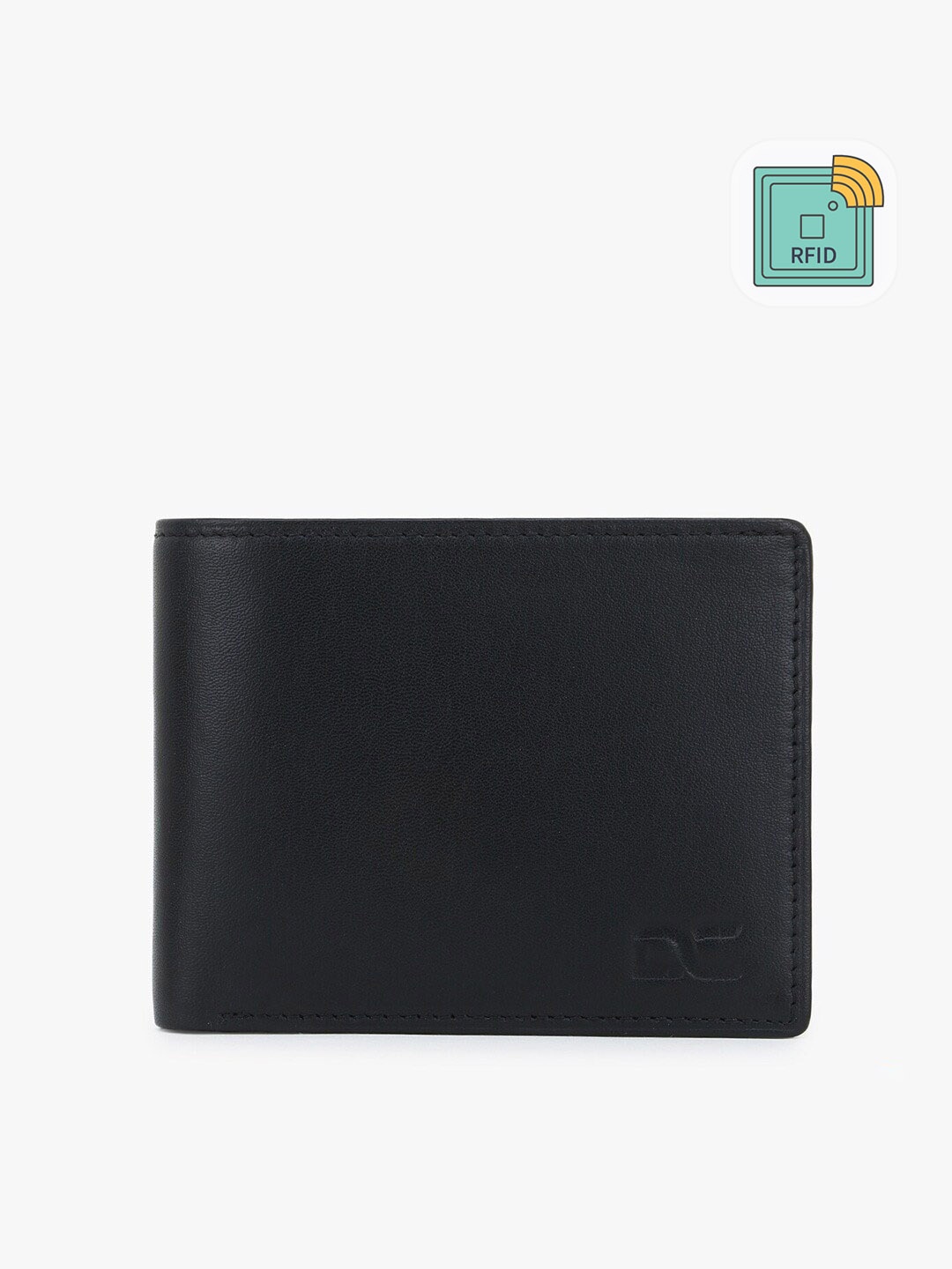 

Dezire Crafts Men Black Leather Two Fold Wallet