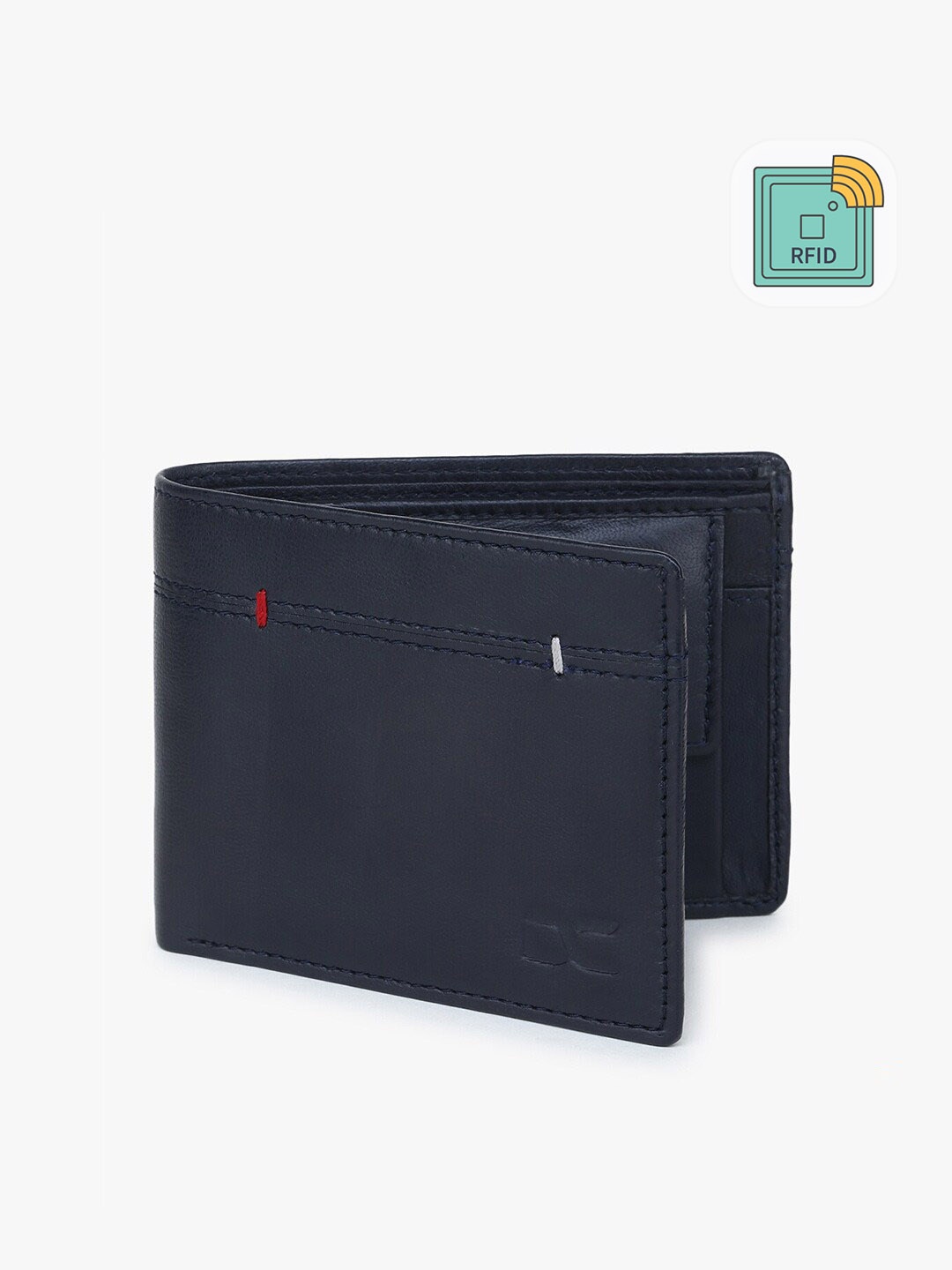 

Dezire Crafts Men Navy Blue Bi-Fold Leather Two Fold Wallet
