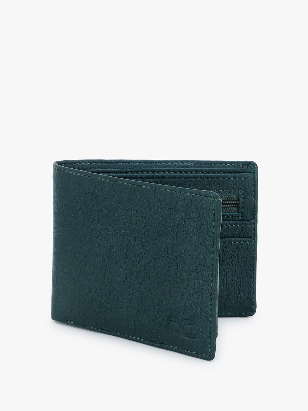 

Dezire Crafts Men Green Textured Two Fold Wallet