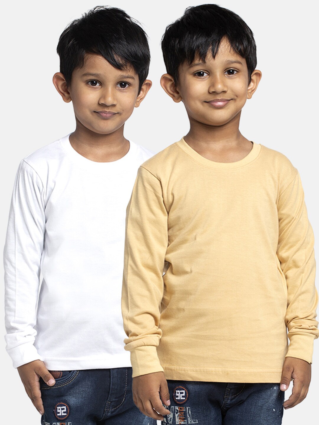 

Friskers Boys Pack Of 2 Solid Running T-shirts, White