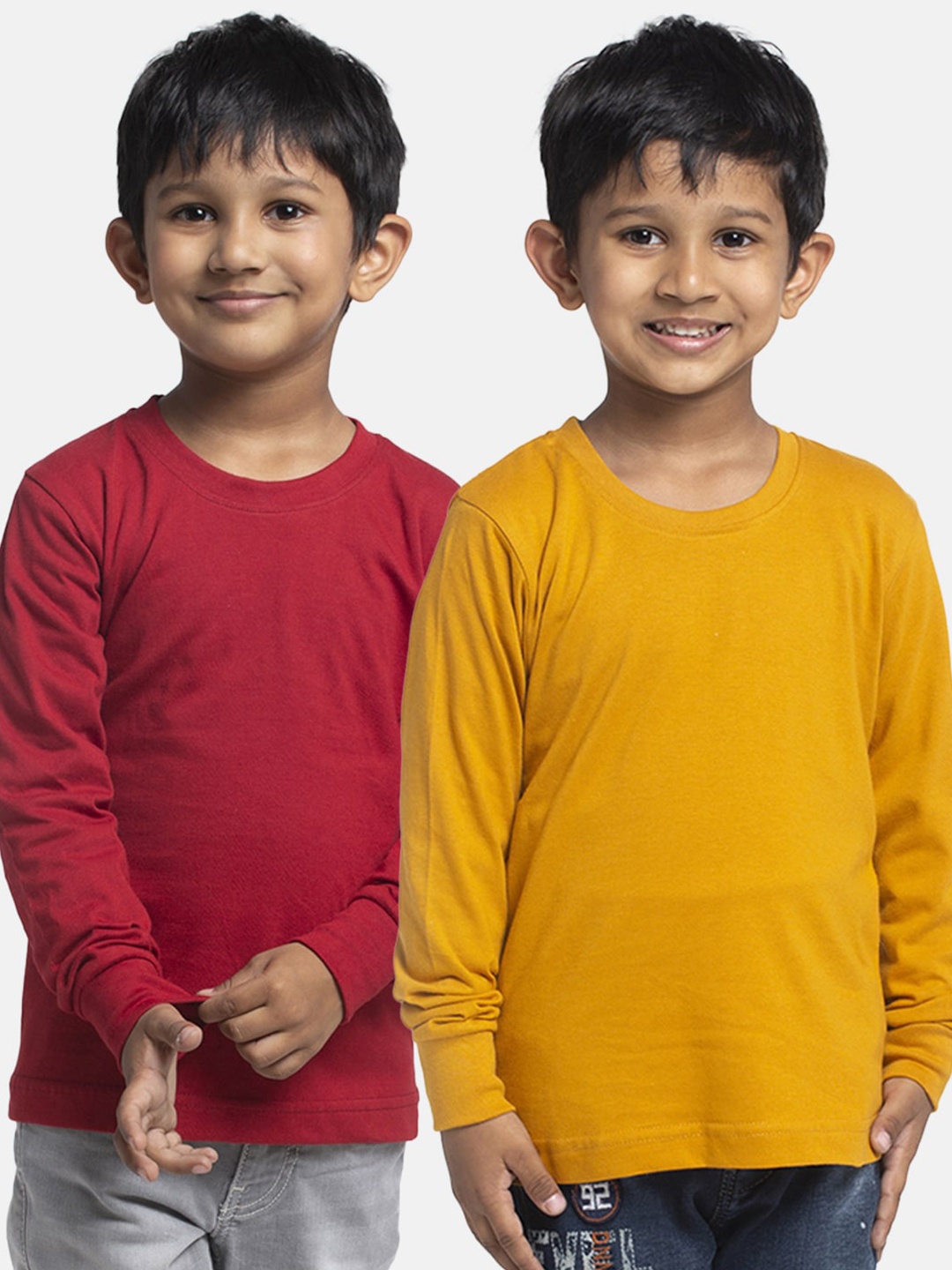 

Friskers Boys Pack Of 2 Solid Running T-shirt, Maroon