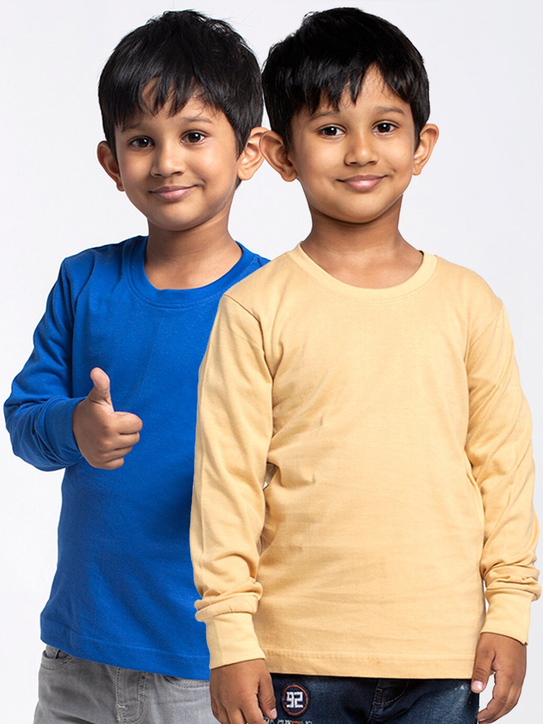 

Friskers Boys Pack Of 2 Solid Running T-shirt, Blue