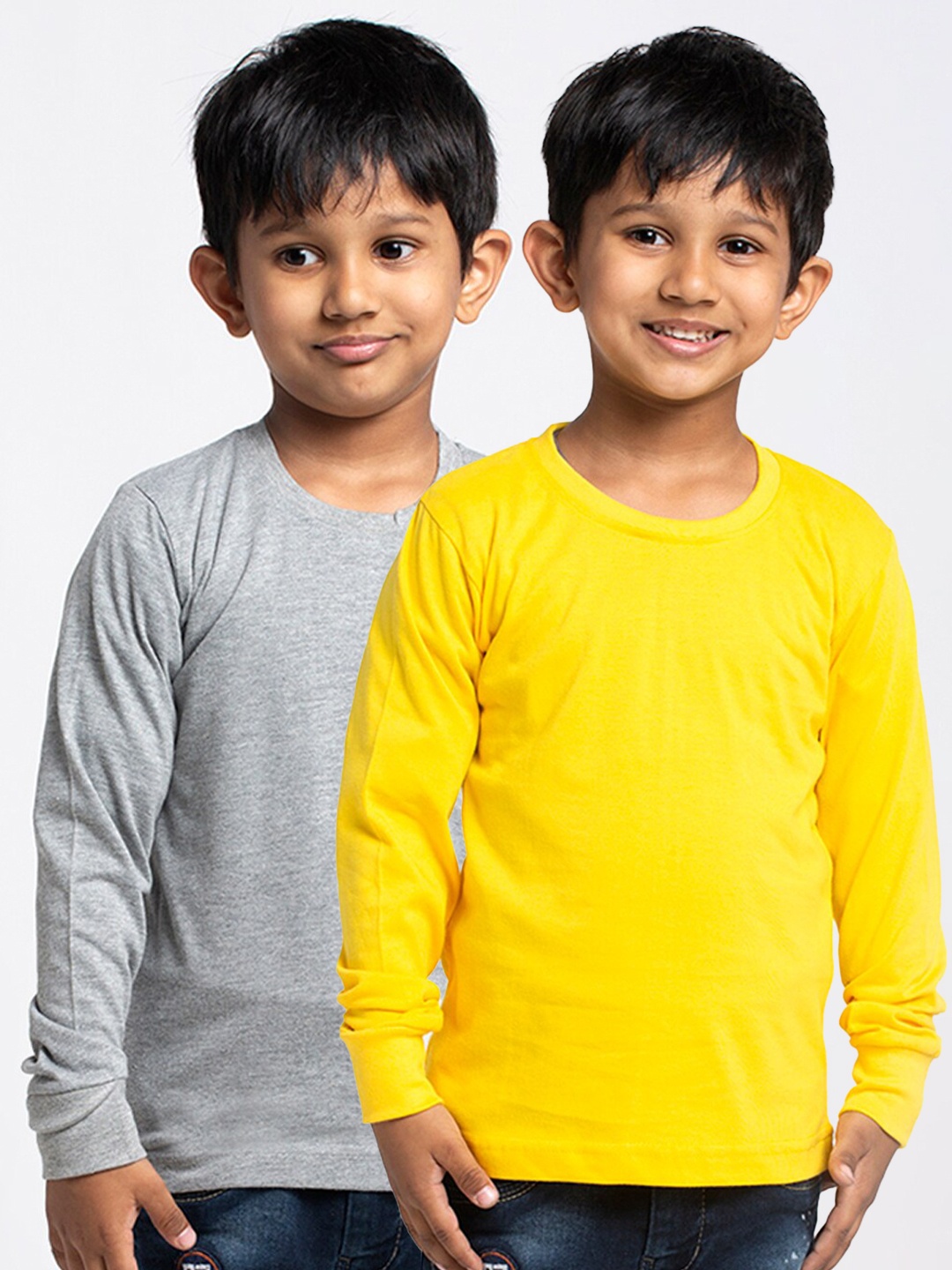

Friskers Boys Pack Of 2 Pure Cotton T-shirts, Grey