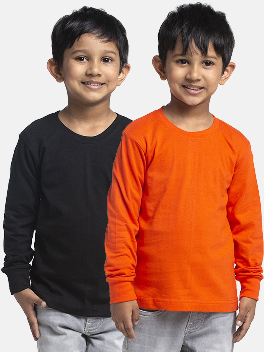 

Friskers Boys Pack Of 2 Solid Running T-shirt, Black