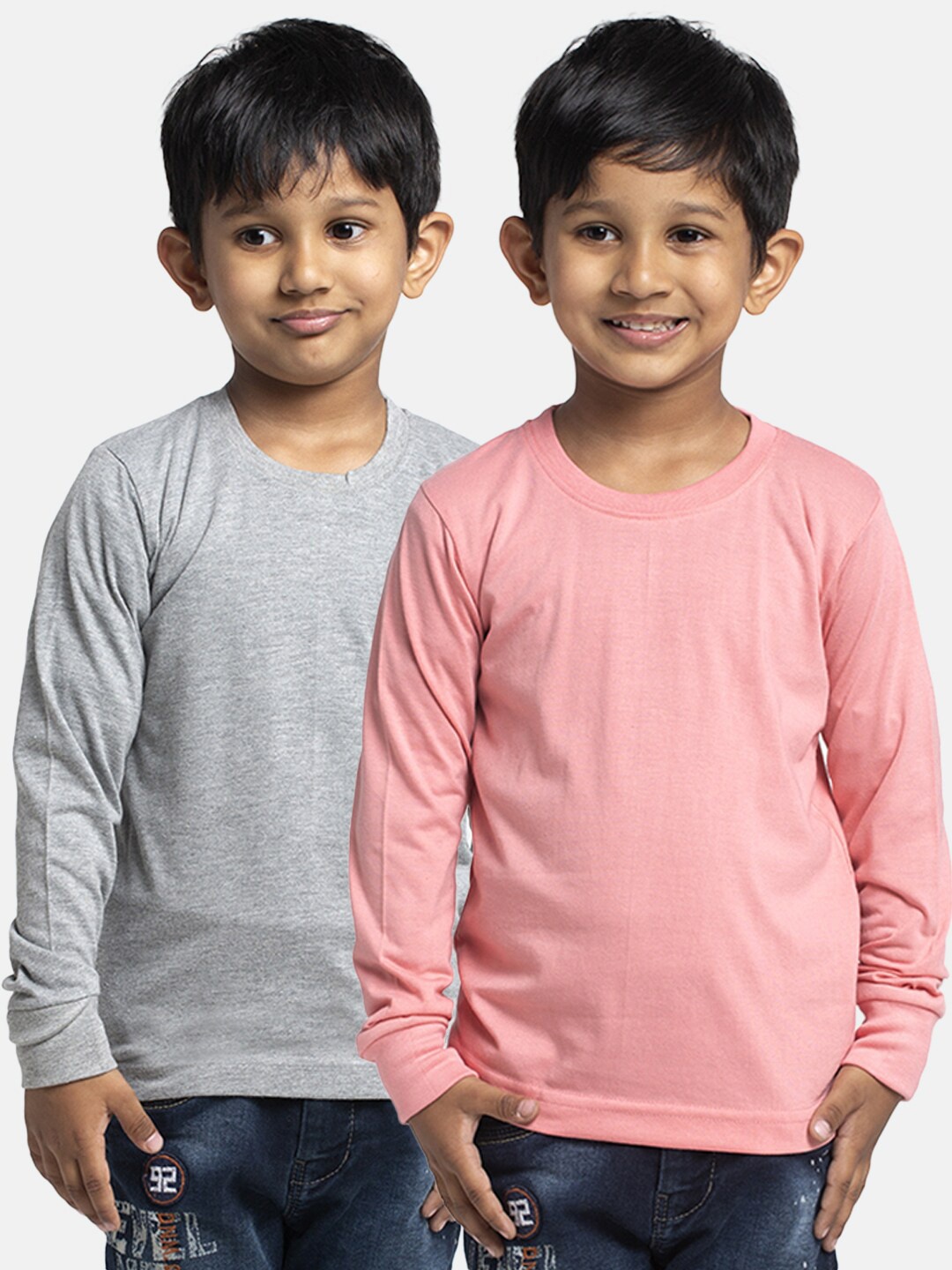 

Friskers Boys Pack Of 2 Pure Cotton T-shirts, Grey