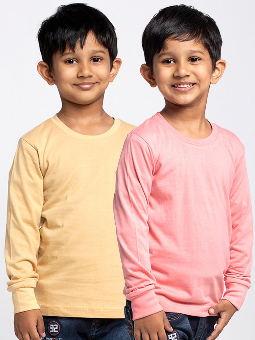 

Friskers Boys Pack Of 2 Pure Cotton T-shirts, Beige