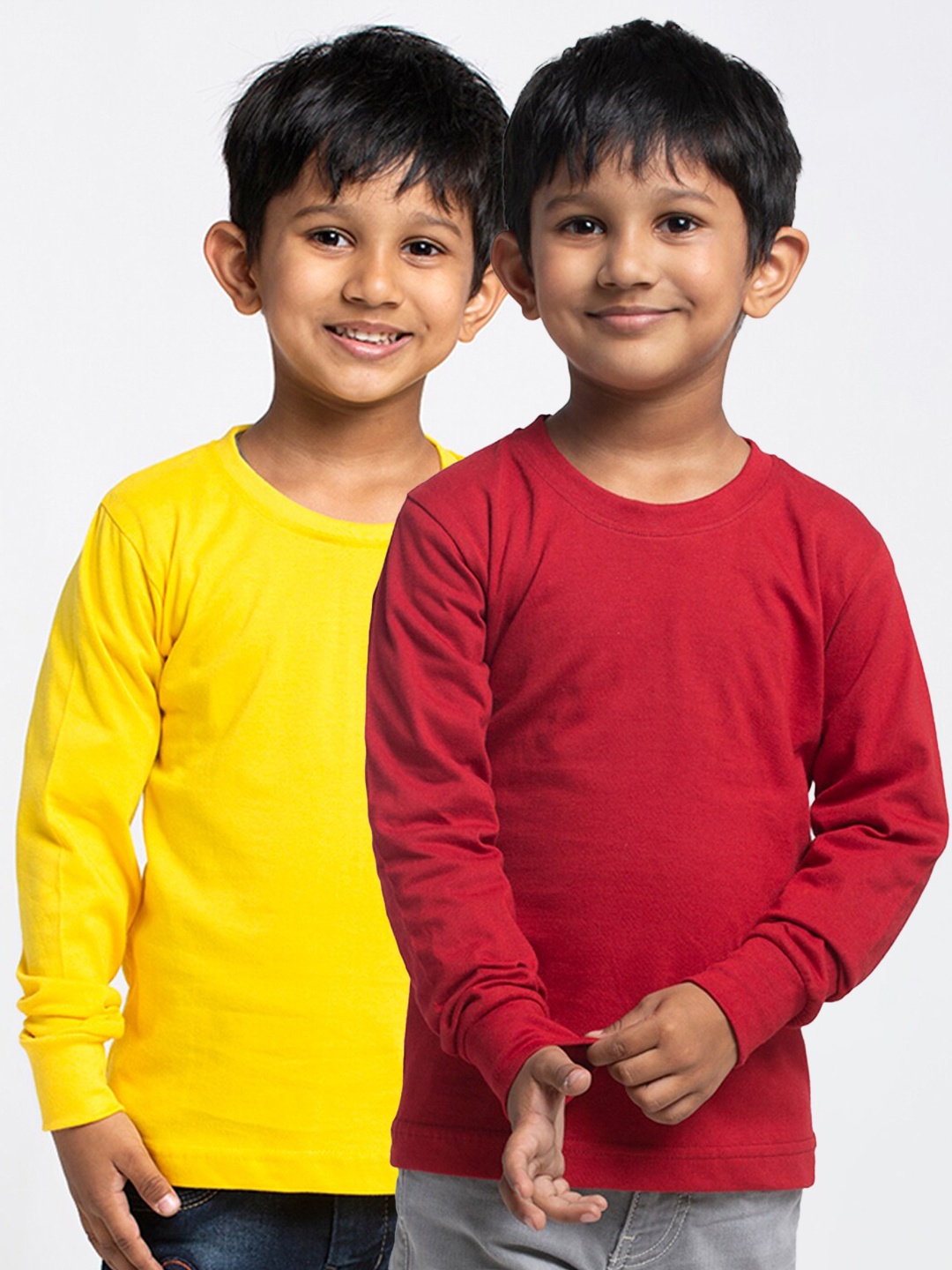 

Friskers Boys Yellow & medium yellow 2 Pockets Running T-shirt