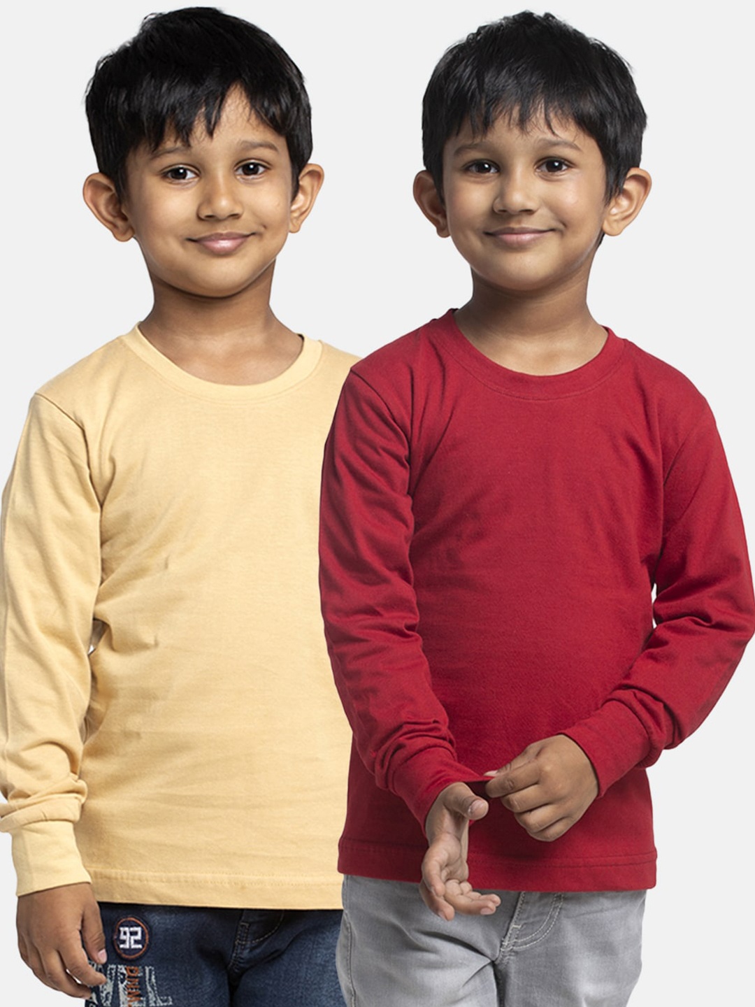 

Friskers Boys Pack Of 2 Pure Cotton T-shirts, Beige