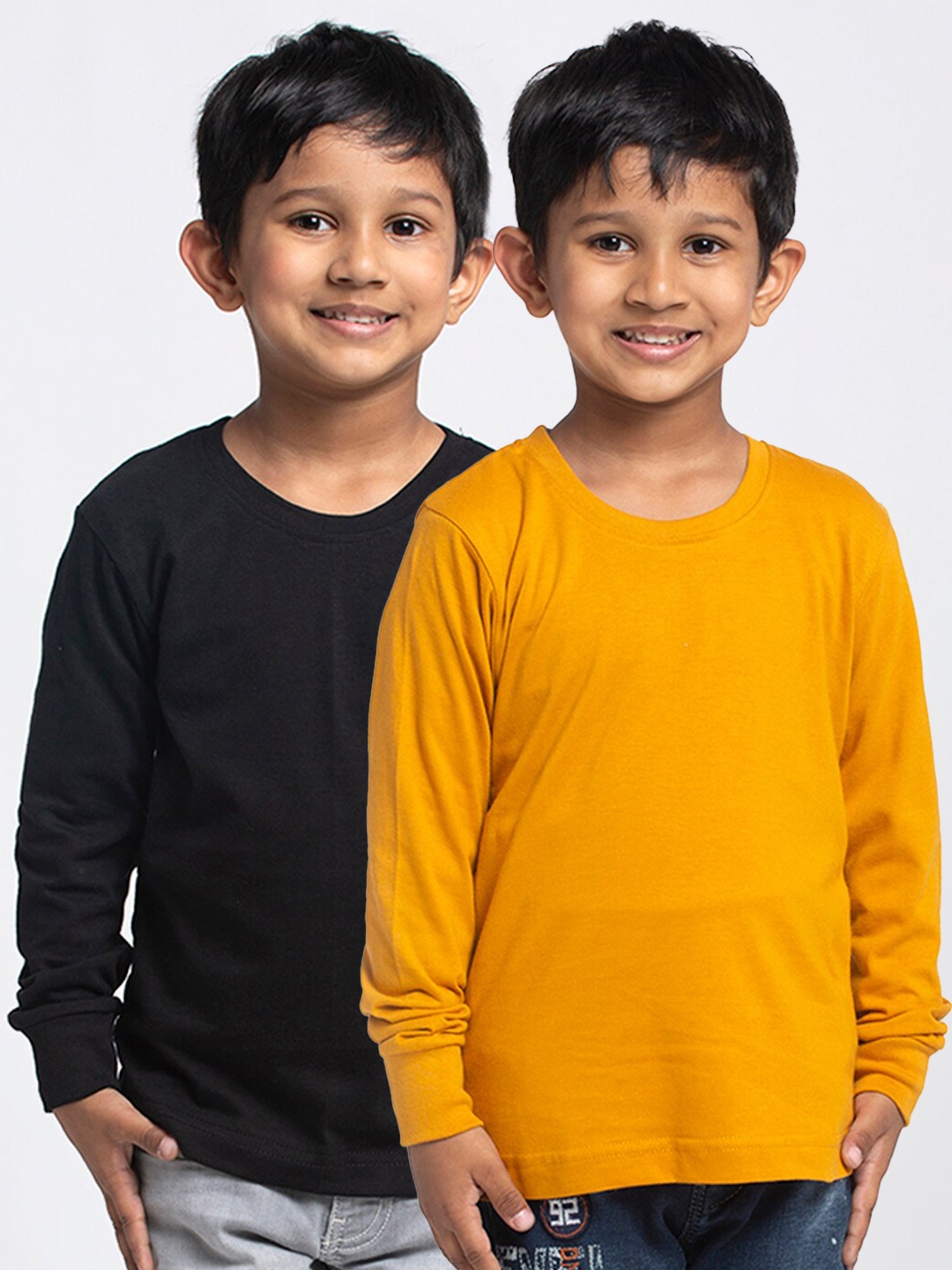 

Friskers Boys Pack Of 2 Solid Running T-shirt, Black