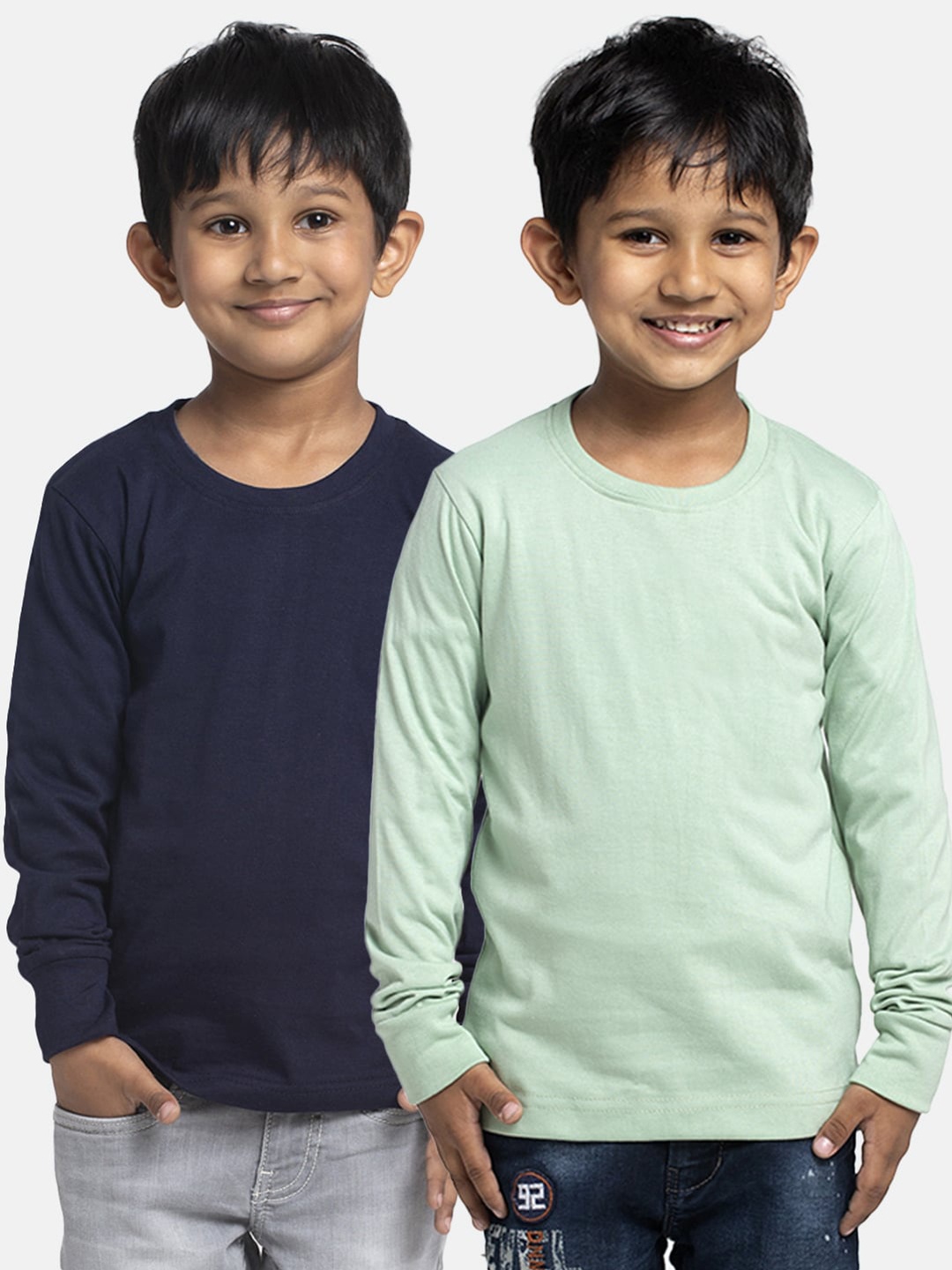 

Friskers Boys Pack Of 2 Pure Cotton T-shirts, Navy blue