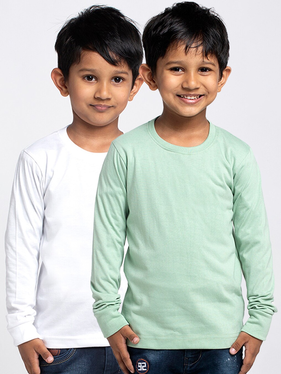 

Friskers Boys Pack Of 2 Solid Running T-shirt, White