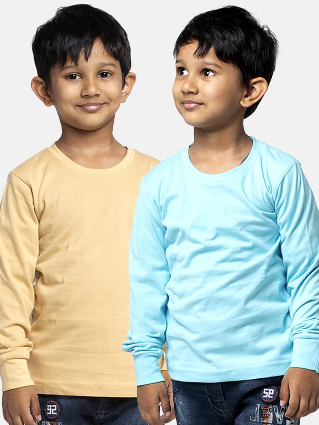 

Friskers Boys Pack Of 2 Pure Cotton T-shirts, Beige