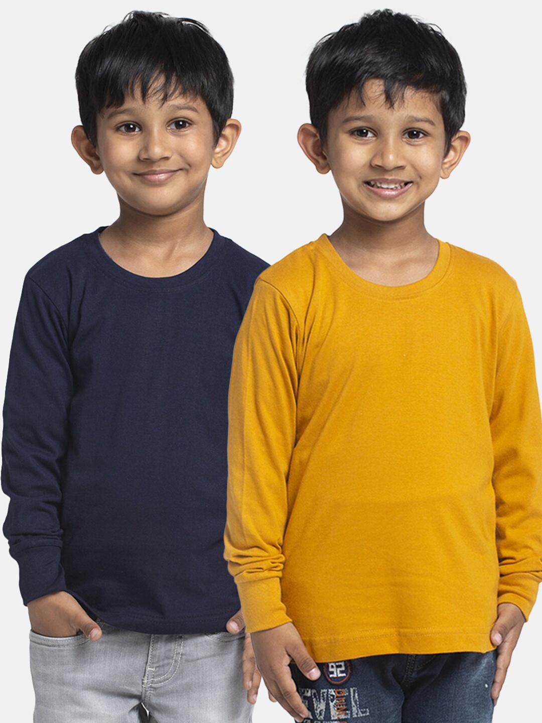 

Friskers Boys Pack Of 2 Pure Cotton T-shirts, Navy blue