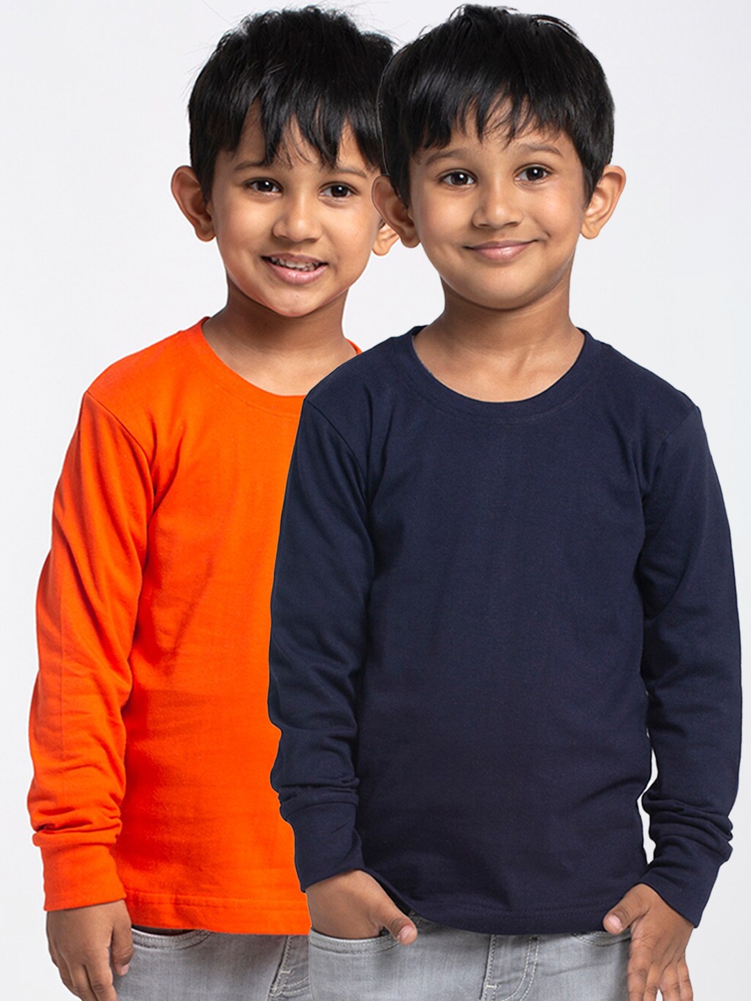 

Friskers Boys Pack Of 2 Solid Running T-shirt, Orange