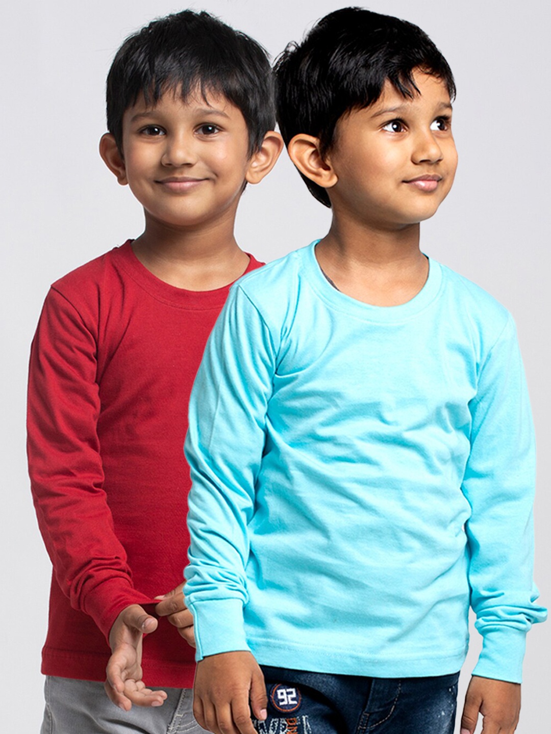 

Friskers Boys Pack Of 2 Solid Running T-shirt, Maroon