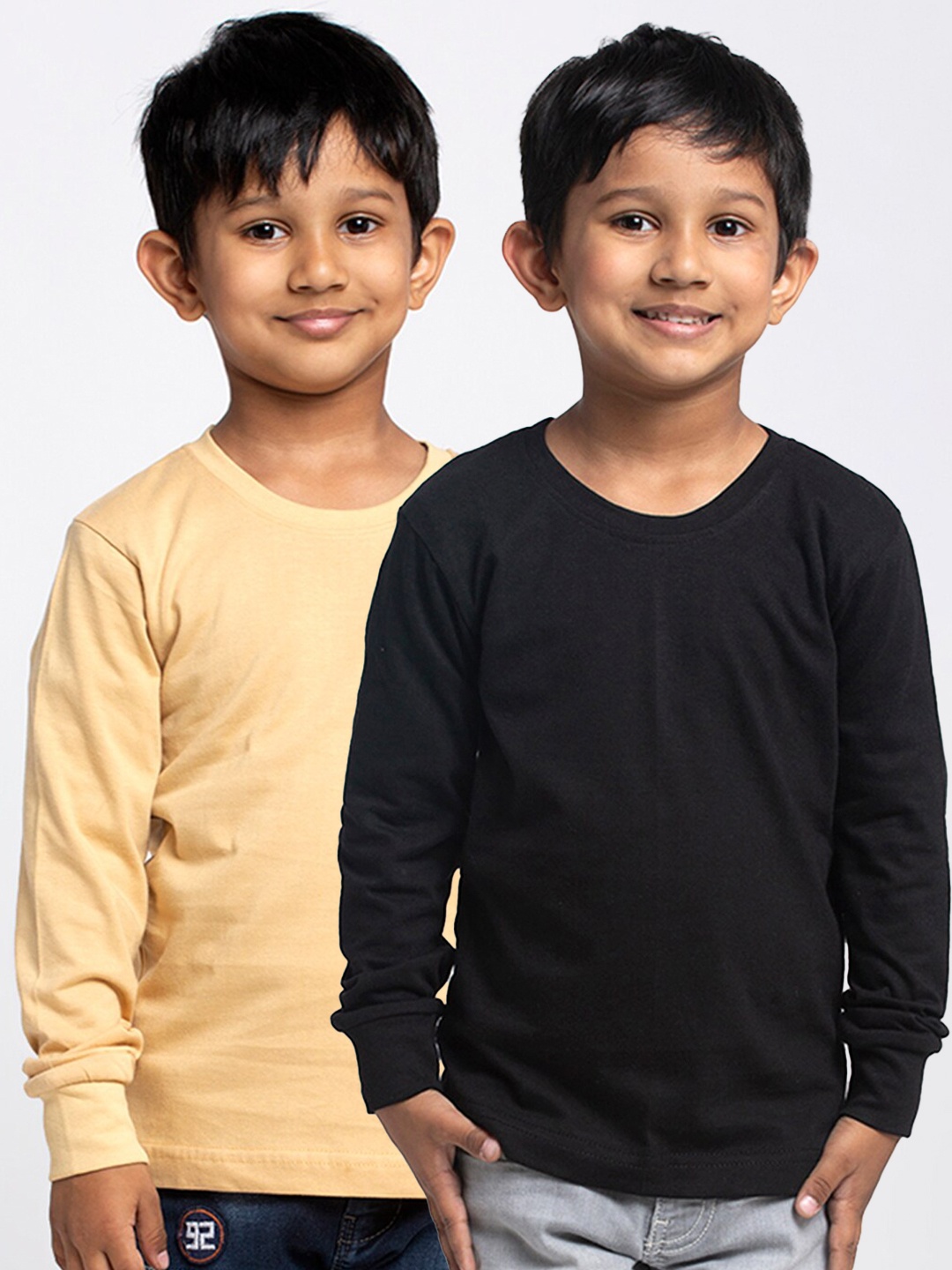 

Friskers Boys Pack Of 2 Solid Running T-shirt, Black