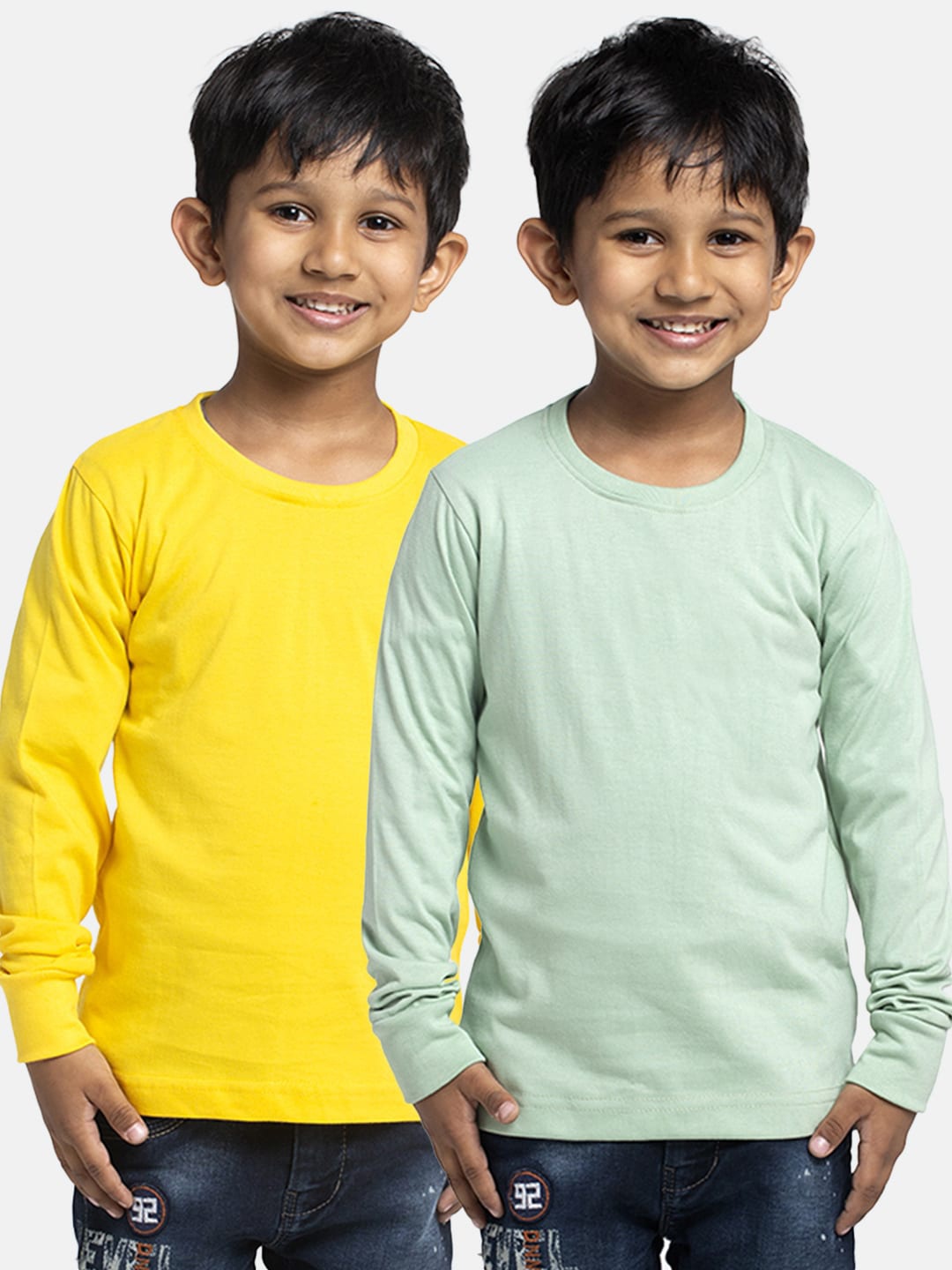 

Friskers Boys Pack Of 2 Pure Cotton T-shirts, Yellow