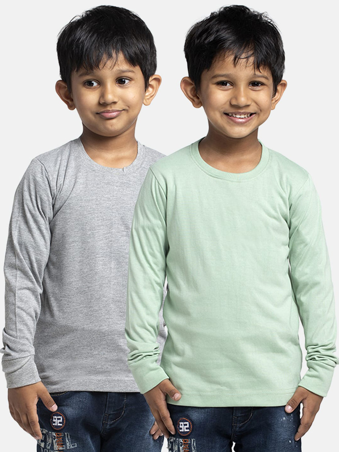 

Friskers Boys Pack Of 2 Pure Cotton T-shirts, Grey