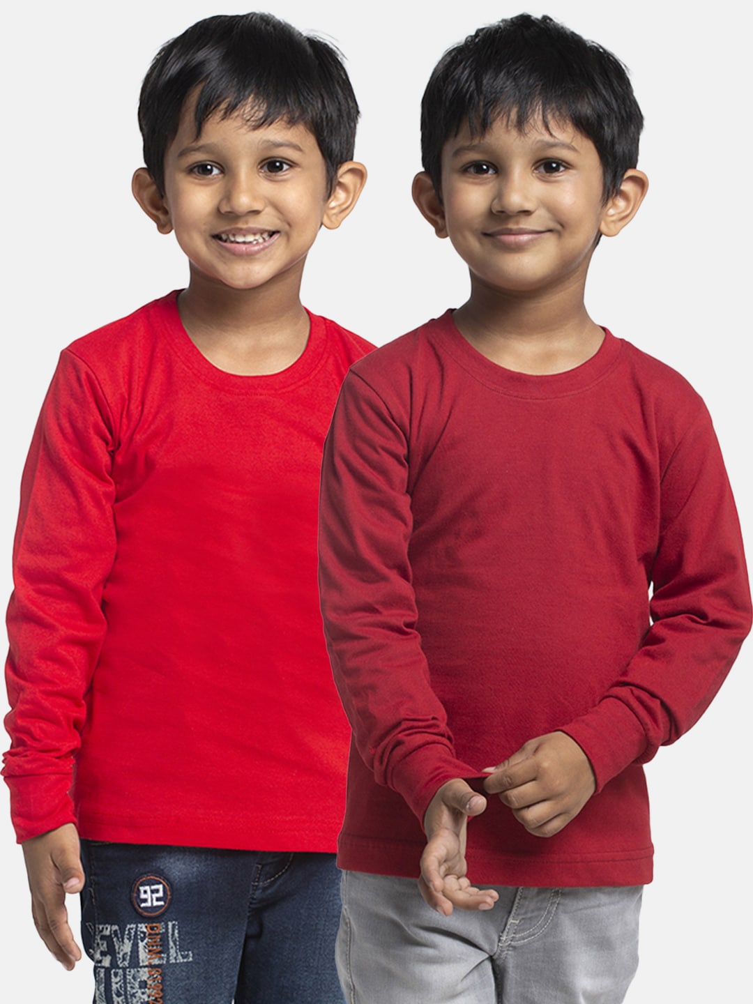 

Friskers Boys Pack Of 2 Solid Running T-shirt, Red